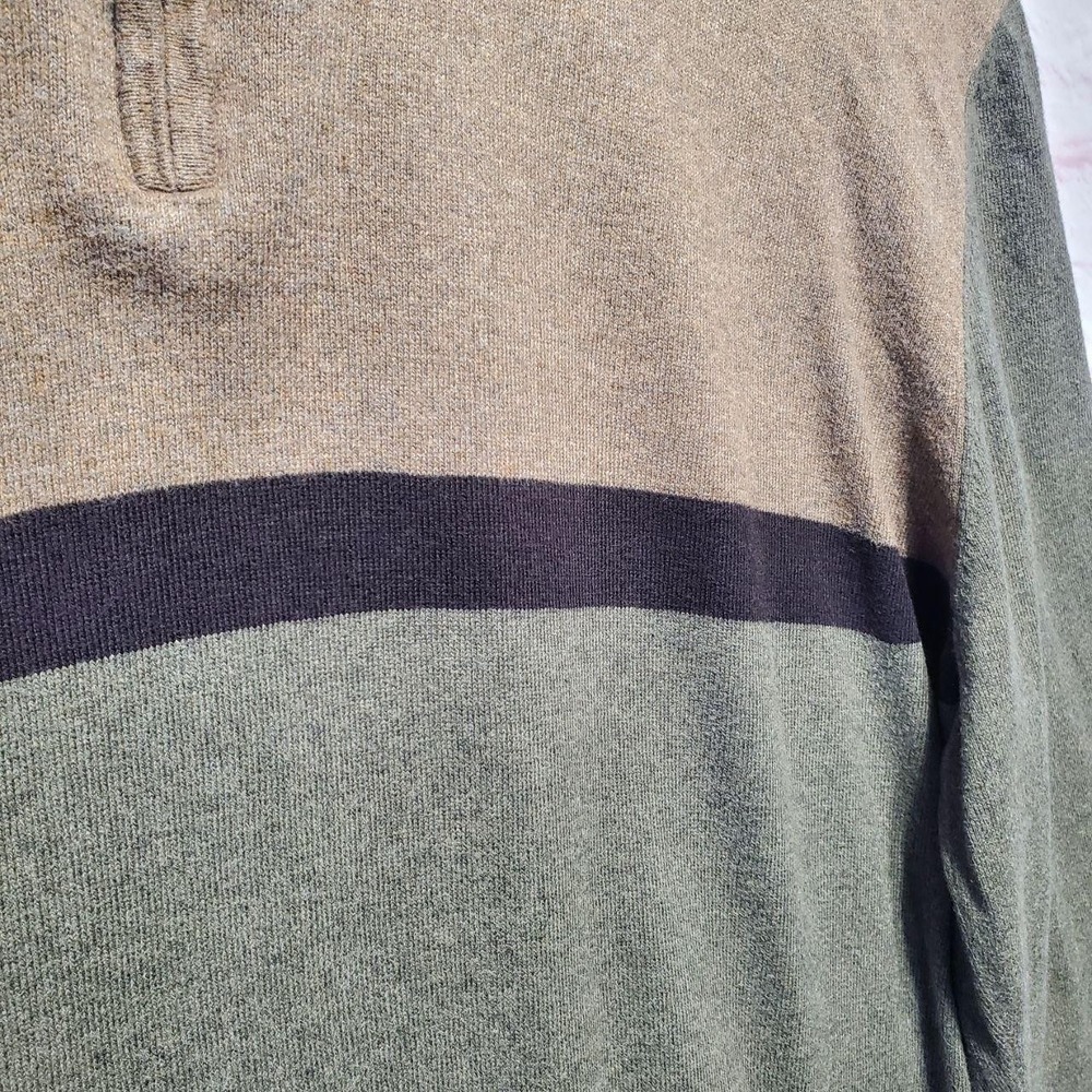 Hawker Rye Sweater Mens 2XL Olive Tan‎ Quarter Zip Cotton Cashmere Lightweight - Picture 4 of 11
